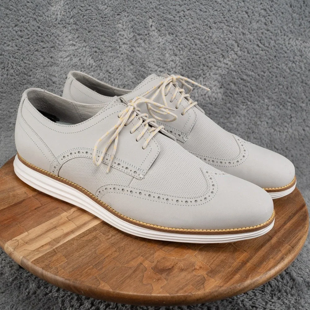 COLE HAAN ORIGINAL GRAND WINGTIP WTIP IRONSTONE GREY IVORY OFF WHITE C29681 14